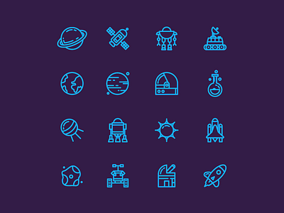 Space - Outline astronomy creative icon icon set iconic iconography interface laboratory outer space outline research science science illustration scifi space unique