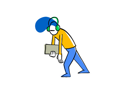 Daily illustration challenge 010 - Monday illustration line minimal monday mood procreate shape simple work zombie