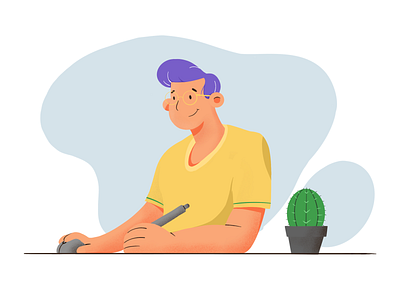 Shvt up , I`m working. color daily illustration