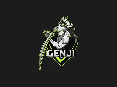 Genji character design esports gaming genji illustration logo mascot overwatch