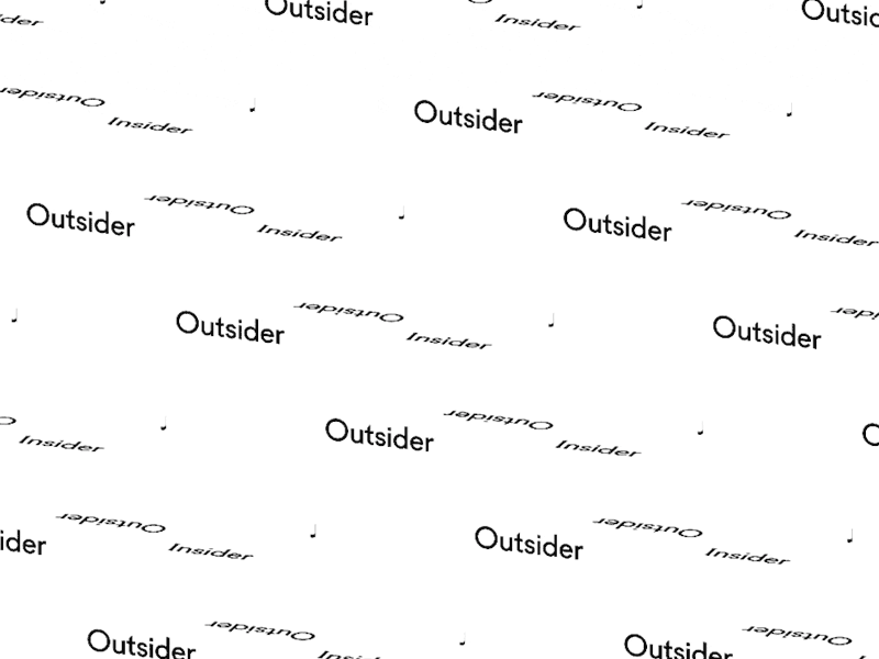 Inside outside gif isometric loop minimal typography