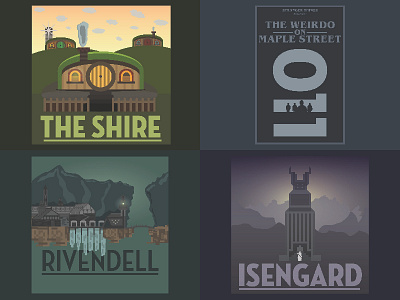 My Top 4 Shots of 2018 flat design illustration lord of the rings minimal minimalism poster poster design stranger things top 4 vector