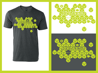 Francis Tuttle PixlFest Shirt Design cubeic one color pixlfest screenprint shirt design