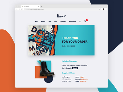 Dr. Martens - Receipt dailyui illustation landing page receipt redesign shoes ui website