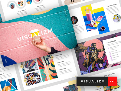 Visualizm - Pop Art & Graffiti PowerPoint Presentation Template agency art artist branding business colourful company design graffiti graphic design modern pop pop art powerpoint powerpoint template presentation template