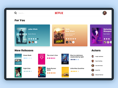 White Netflix app design interface light mode movie netflix poster samsung sketch tv ui version visual white