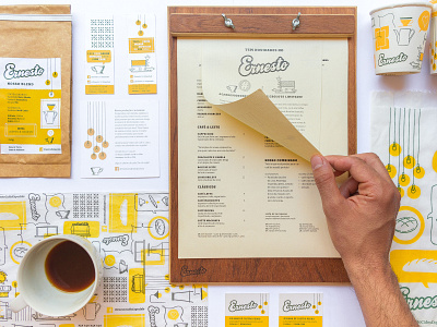 Branding for Ernesto Special Coffees branding coffee design illustration logo menu package