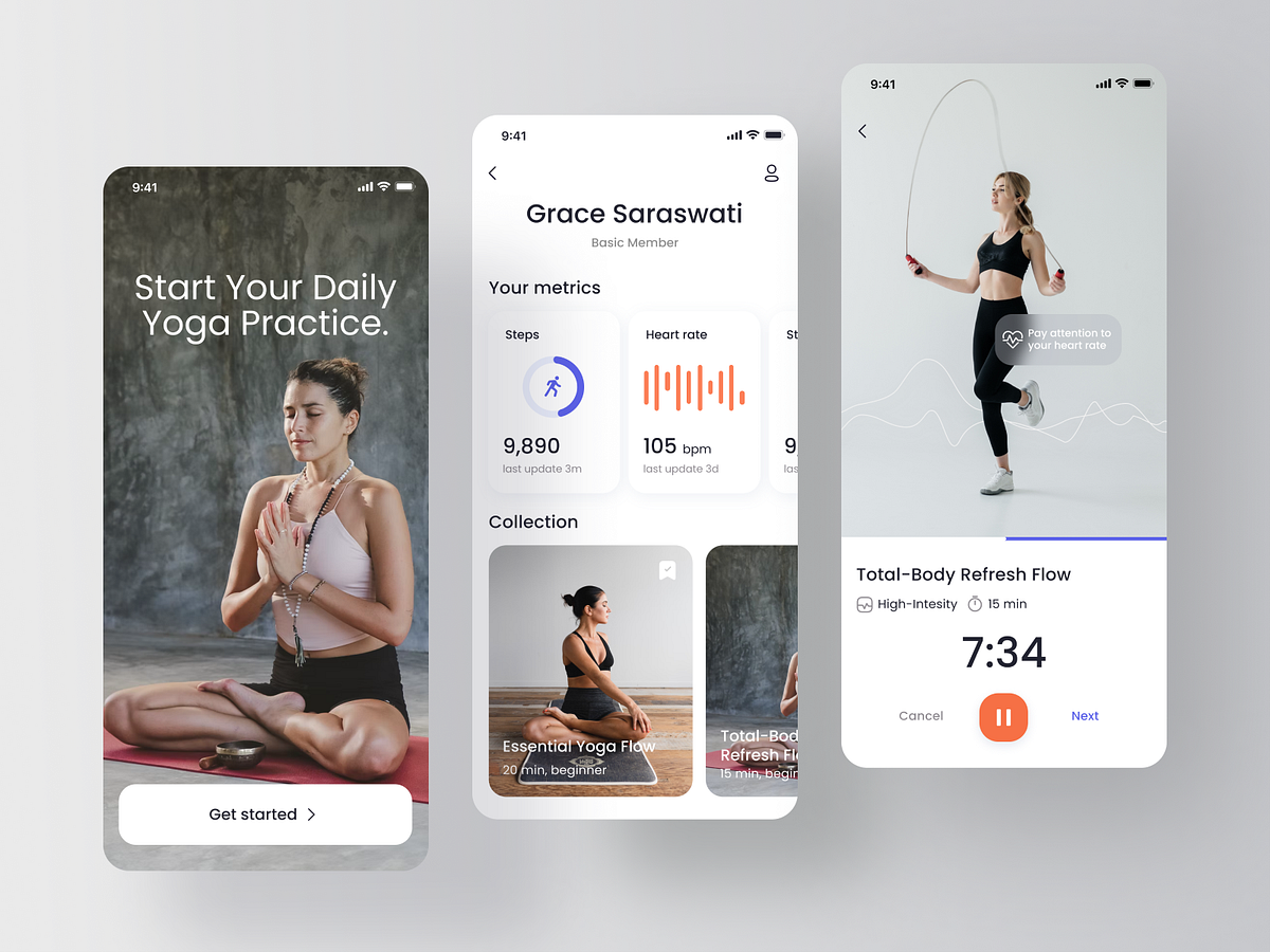 Yoga & Fitness App by Afterglow on Dribbble