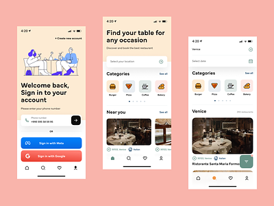 Resta App UI Explroation #2 app design food app food app design food booking food booking app inspiration restaurant restaurant app restaurant booking ui ui design ux ux design