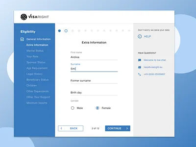 Redesign the application form for immigration service website application design concept immigration redesign ui ux user experience visa web desgin
