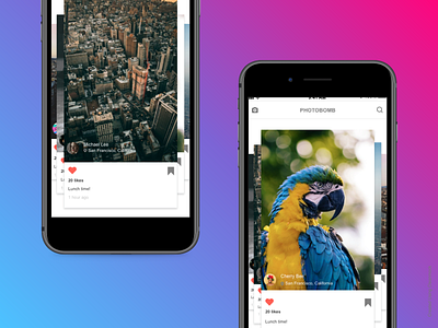 Photobomb - A photo app app animation day1 interaction pulltorefresh ui ux xd xddailychallenge