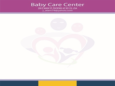 Baby Care Center Letterhead branding design illustration letterhead vector