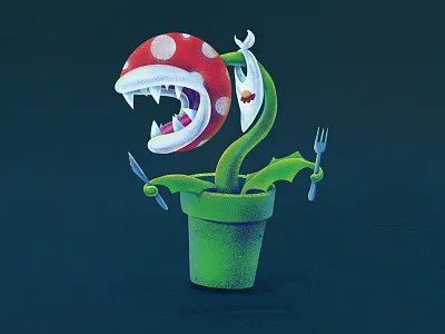 It's-a Me! Piranha Plant! digitalart illustration illustration art ipadpro mario mariobrothers nes nintendo procreate app snes supermario