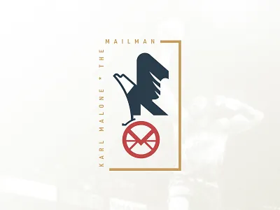 Mail Man Logo graphic design karl malone mail man mail man logo nba logo nba nickname post office logo sports logo the mail man utah jazz