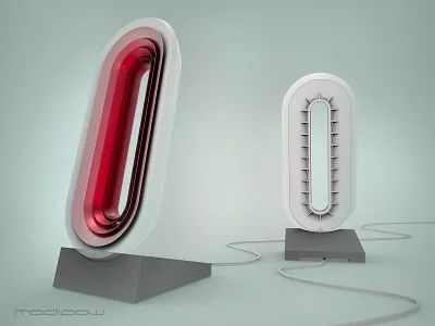 Modipow Air Purifier (red) concept design industrial design keyshot product design product presentation render rendering