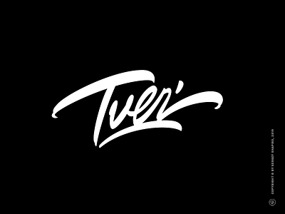 Tver' brush calligraphy brushpen lettering brushpen script custom freestyle hand writing lettering logo script town tver typography vector