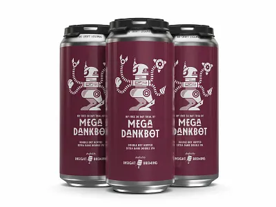 Mega Dankbot Cans beer beer art beer can bot branding character craft beer minnesota package design packaging robot