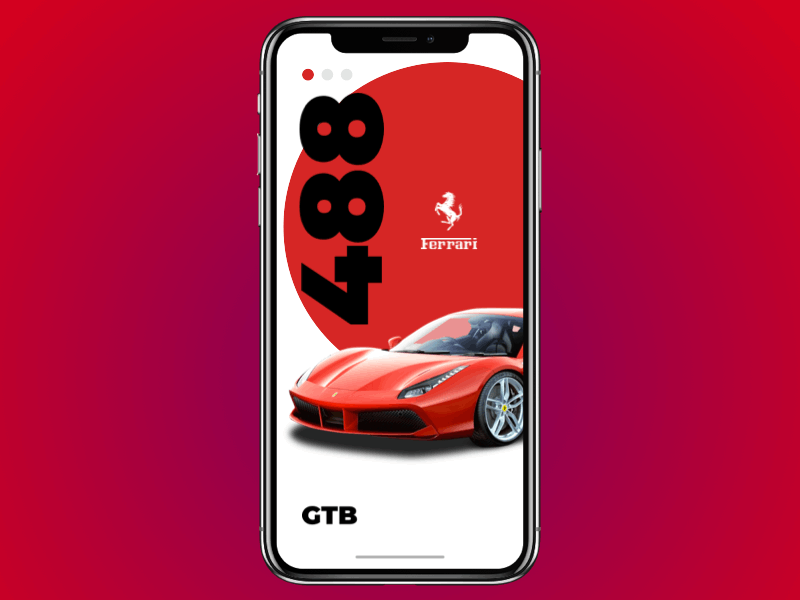 first shot • FERRARI • animation app mobile ui ux