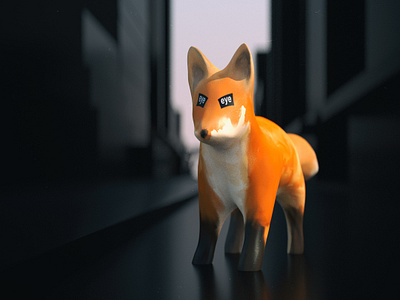 *** c4d city fox model render toy