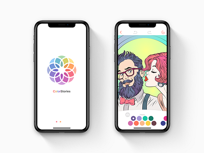 Color Stories: Art Therapy app apple art art stress case classic color coloring coloring book creative design minimal mobile mobileapp portfolio ui ux visual