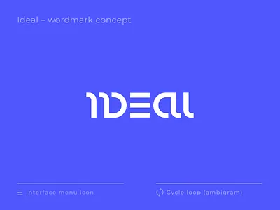 Ideal wordmark concept 360 degree ambigram branding hamburger icon identity lettering logo logotype menu type ui
