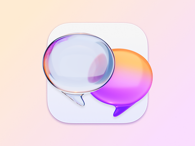 Chatty 3d 3d icon app icon blender bubbles chat macos messenger