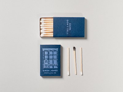 Owen Jones 2019 Matchboxes building classy foil stamp matchbox matchbox design matches packaging print design