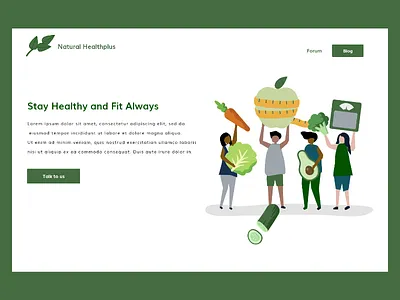 Nat Health design illustration landing page ui uiux web design