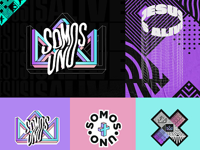 Somos Uno alive brand and identity brutalism brutalist church design colors cross crown jesus somos uno we are one young youth youth ministry