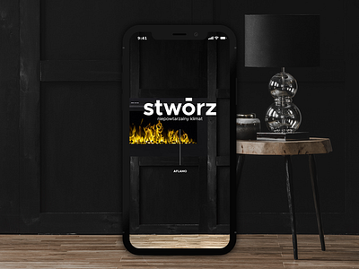 LED fireplaces architect black brown dark elegant fireplace fireplaces front page furniture home page landing page minimal mobile mobile app modern ui ux webdesign website wood