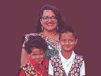 Fam illustration low poly portrait