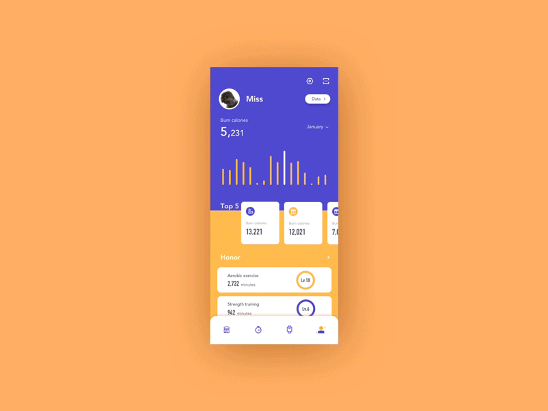 Movement data color data interface ui ux