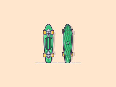 A Penny board art board colors cool colors flat illustration graphic art graphic design icon illustration illustration art illustrator minimal penny skateboard skateboard design skateboarding vector