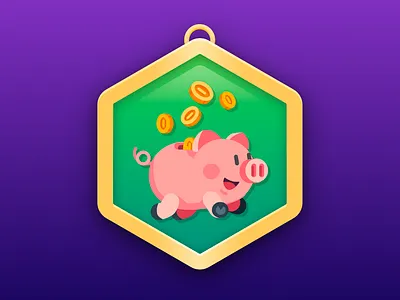 New Year Piggy Badge design icon illustration logo ui ux 品牌 图标 插图 设计