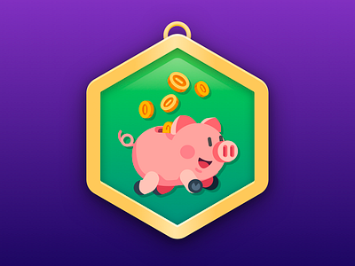 New Year Piggy Badge design icon illustration logo ui ux 品牌 图标 插图 设计