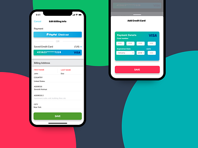 Billing Address Mobile address adobe xd billing bitcoin branding clean credit card design digital finance app financial fintech iphone x iphone xr logo mobile payment payment app ux