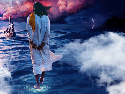 Jesus Walks On Water apostle apostle peter bible book cover faith isreal jesus christ lds miracle new testament