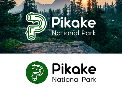 National Park Logo - Daily Logo Challenge (Day 20) branding cloud concept dailylogochallange forest hiking icon letter lincoln log logo national park nature p park pikake type wood