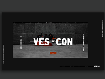 Vescon Fashion Blog Homepage adobe xd black and white blog dark fashion fashion blog home page homepage interface minimal minimal website nike photography sneakers typography ui ux web web design website