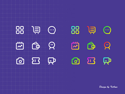 colorful icon colour dazzle design icon linear ui vector