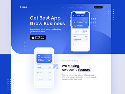 Bitcoin Homepage Exploration app bank blue design homepage illustration inspiration landing mobile payment ui ux