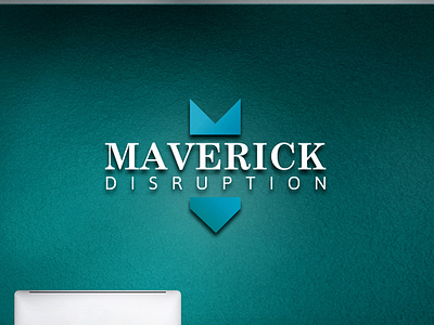 Maverick Disruption Logo 99designs adobe illustrator cc blue blue and white contest winner creativity design disruption elegant flat graphic design illustration illustrator logo logo design maverick maverick disruption logo tayyab tanveer typography web