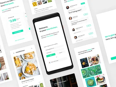 Recipe App UI Kit app branding clean design figma flat layout minimal ui ui kit ux