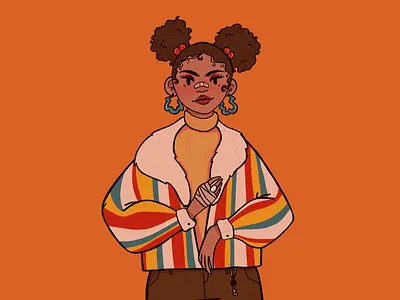 Kurboi 1K Redraw design draw this in your style drawing fashion girl illustration ipad pro kurboi1k outfit procreate redraw retro texture