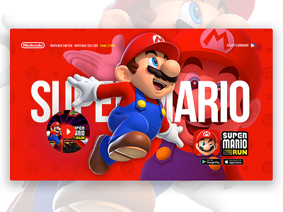 Super Mario Run Hero Banner Concept graphic design ux ui design web deisgn web development