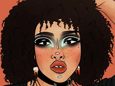 Michele Portrait creepy design digital art drag makeup drawing illustration illustrator ipad pro makeup portrait portrait illustration procreate texture