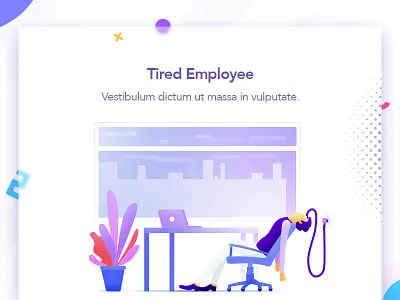 Tired Employee arslan charging design designer illustration landing pakistan tired web