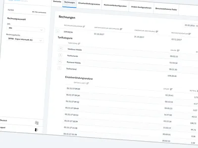Telco Billing Application app design ui user experience