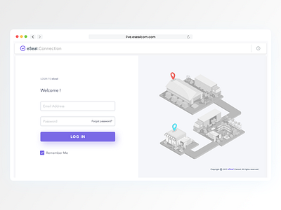 eSeal Connection login web app design