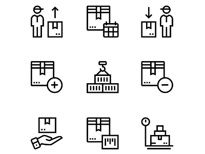 Delivery, Shipment, Cargo Icons android box calendar cargo delivery design download interface ios mobile shipment ui upload vector weight